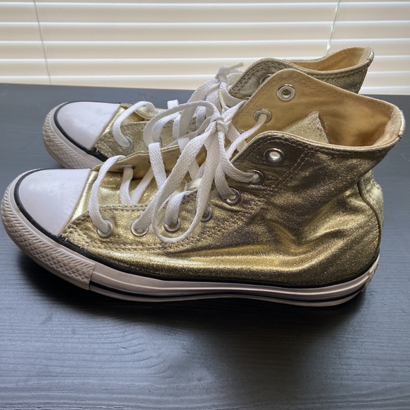 Gold high top converse - Picture 2 of 4